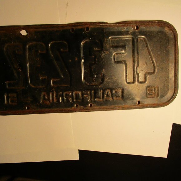 Vintage California 1951 Automobile License Plate - Picture 2 of 2
